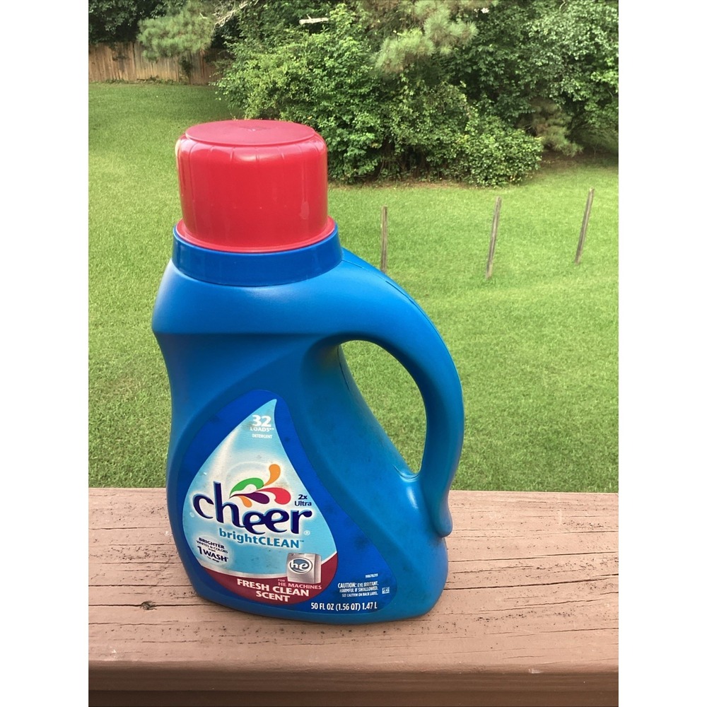 Cheer 32 Loads   Liquid Laundry Detergent 50FL NOS Bright Clean 2X Ultra  HTF